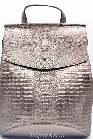 Крокодил из натуральной кожи женская сумка рюкзак кожаный с тиснением под крокодиловую кожу серебрянный перламутровый Рюкзак кожаный METALLIC / МЕТАЛЛИК © https://www.livemaster.ru/item/edit/23453999?from=0